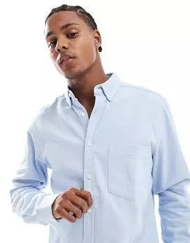 Голубая сатиновая оксфордская рубашка ASOS DESIGN
