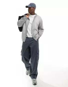 Голубая толстовка унисекс на молнии ASOS DESIGN