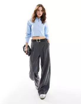 Голубая укороченная рубашка Pimkie