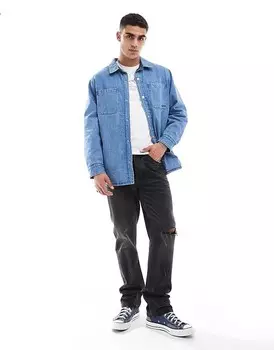 Голубая утепленная джинсовая куртка-рубашка Levi's Bryant