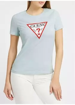 Голубая женская футболка с круглым вырезом W1YI1BI3Z14-A72R Guess, синий
