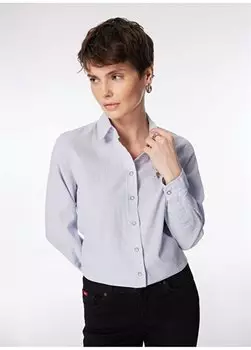 Голубая женская льняная рубашка ELMY024Y U.S. Polo Assn., светло-синий