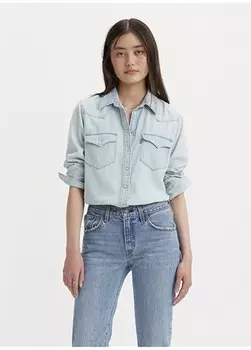 Голубая женская рубашка Levis