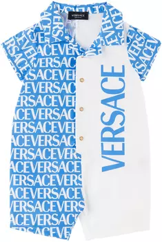 Голубо-белый комбинезон по всей длине Azzuro/Bianco Versace