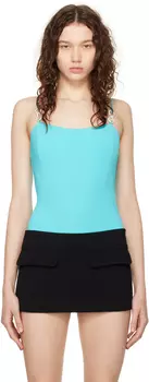 Голубое боди с кристаллами и бантом MACH & MACH