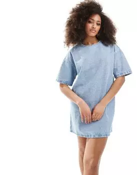 Голубое джинсовое платье-футболка ASOS DESIGN