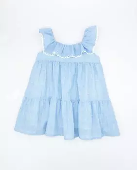 Голубое хлопковое платье для девочки Fina Ejerique, светло-синий