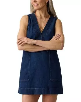 Голубое платье Faherty, синий