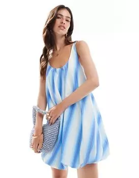 Голубое платье-фонарик в полоску ASOS DESIGN