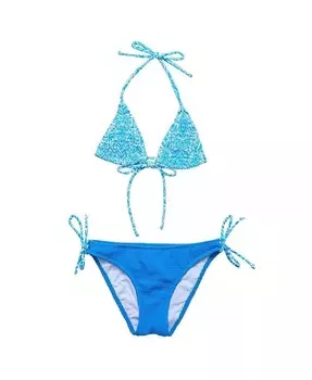 Голубое треугольное бикини Santorini для малышей и девочек Snapper Rock, синий
