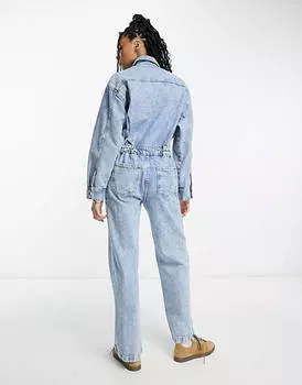 Голубой джинсовый комбинезон ASOS DESIGN