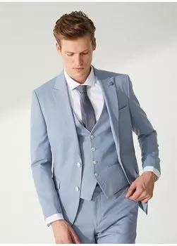 Голубой мужской костюм узкого кроя с нормальной талией N00087/EXYT Pierre Cardin, синий
