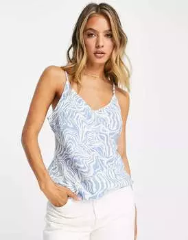 Голубой топ с асимметричным швом River Island