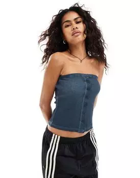 Голубой топ в рубчик COLLUSION