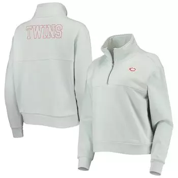 Голубой женский пуловер с молнией до четверти с двумя ударами The Wild Collective Minnesota Twins