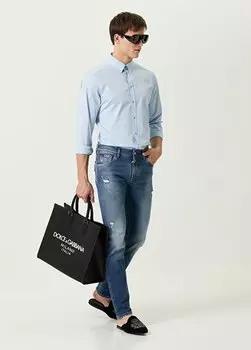 Голубые джинсовые брюки Dolce&Gabbana