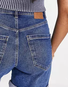 Голубые джинсовые шорты с подворотами Vila