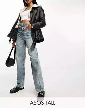 Голубые джинсы-баллоны ASOS DESIGN Tall
