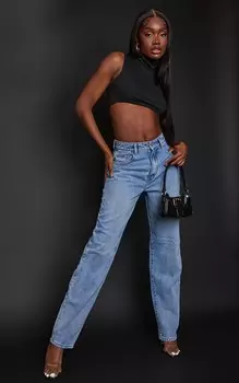 Голубые джинсы-бойфренды Prettylittlething Tall 36 дюймов