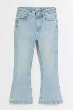 Голубые джинсы для девочек с расклешенными штанинами River Island, синий