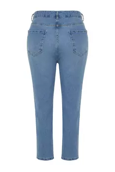 Голубые джинсы для мам с высокой талией Trendyol, синий