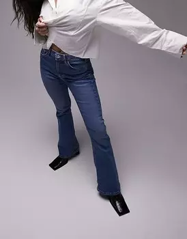 Голубые джинсы-клеш Topshop Hourglass с высокой посадкой