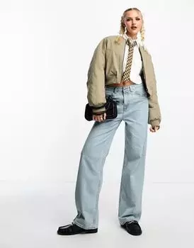 Голубые джинсы папы ASOS