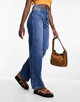 Голубые джинсы папы ASOS DESIGN