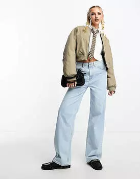 Голубые джинсы папы ASOS DESIGN
