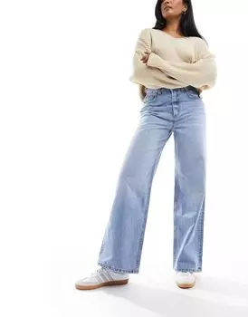 Голубые джинсы папы ASOS DESIGN