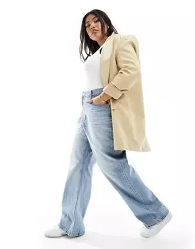 Голубые джинсы прямого кроя ASOS DESIGN Curve