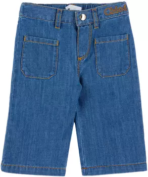 Голубые джинсы с вышивкой Chlo