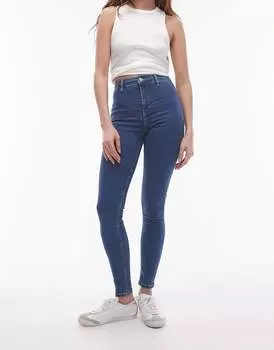 Голубые джинсы с высокой посадкой Topshop Joni