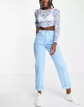 Голубые джинсы с завышенной талией ASOS DESIGN
