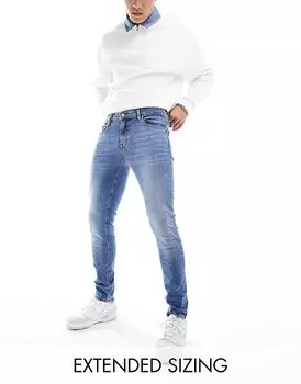 Голубые джинсы скинни ASOS DESIGN