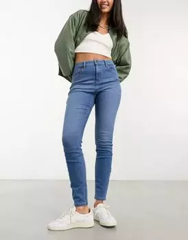 Голубые джинсы скинни со средней посадкой ASOS