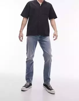 Голубые джинсы узкого кроя Topman