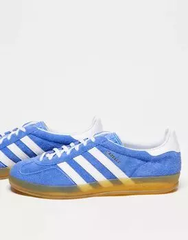Голубые кроссовки adidas Originals Gazelle Indoor на резиновой подошве