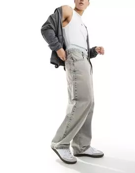 Голубые мешковатые джинсы скинни Pull&bear