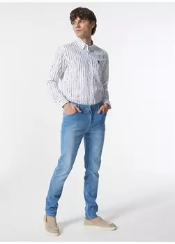 Голубые мужские джинсовые брюки с нормальной талией и нормальными штанинами SERGIA-U U.S. Polo Assn., синий