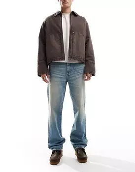 Голубые прямые джинсы ASOS DESIGN