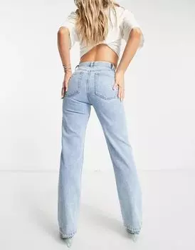 Голубые прямые джинсы в стиле 90-х ASOS