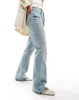 Голубые расклешенные джинсы ASOS