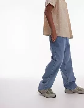 Голубые широкие джинсы Topman