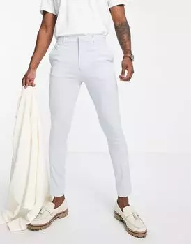 Голубые суперузкие брюки ASOS