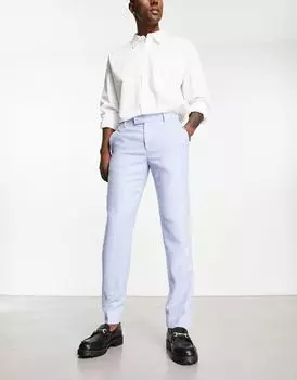 Голубые свадебные твидовые костюмные брюки Harry Brown