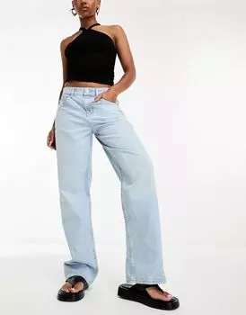 Голубые свободные джинсы-бойфренды ASOS