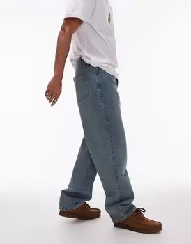 Голубые свободные джинсы Topman