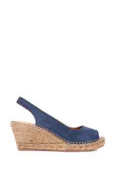 Голубые туфли на танкетке Rosanna на открытой пятке Jones Bootmaker, синий