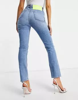 Голубые узкие джинсы Calvin Klein EST 1978